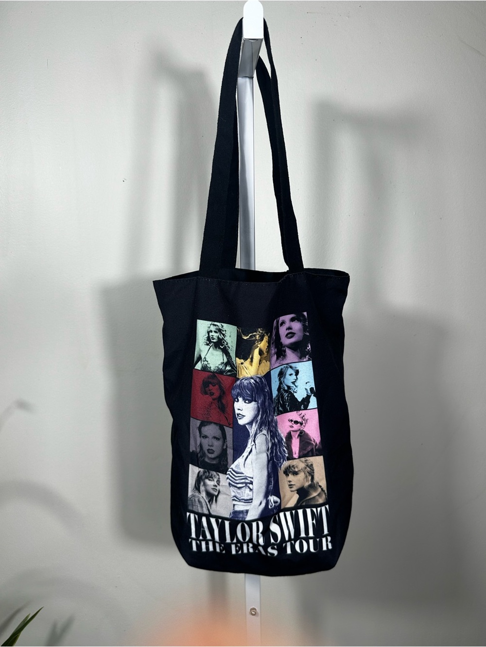 M32. Taylor Swift Black Tote with White Tour Album Text